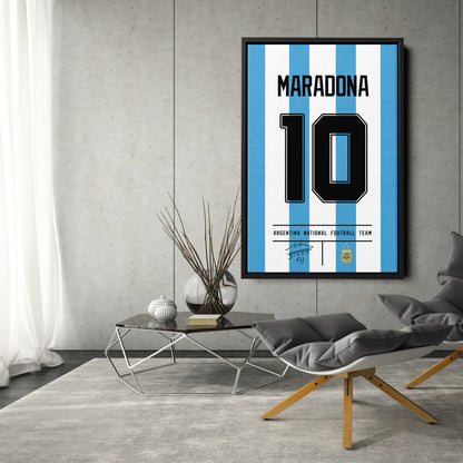 Diego Maradona Argentina Jersey Canvas Print | Wall Art Decor