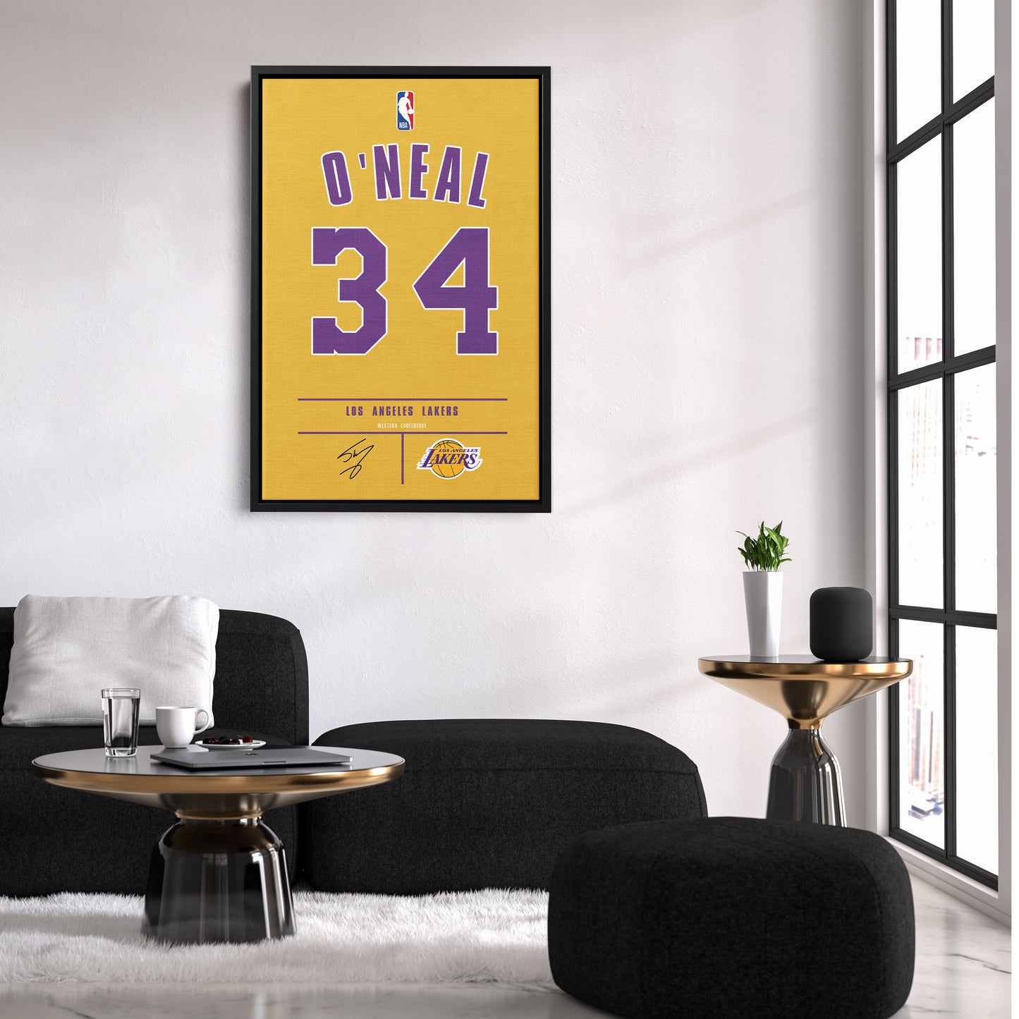 Shaquille O'Neal Lakers Jersey Canvas Print | Wall Art Decor