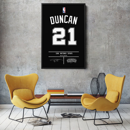 Tim Duncan Spurs Jersey Canvas Print | Wall Art Decor