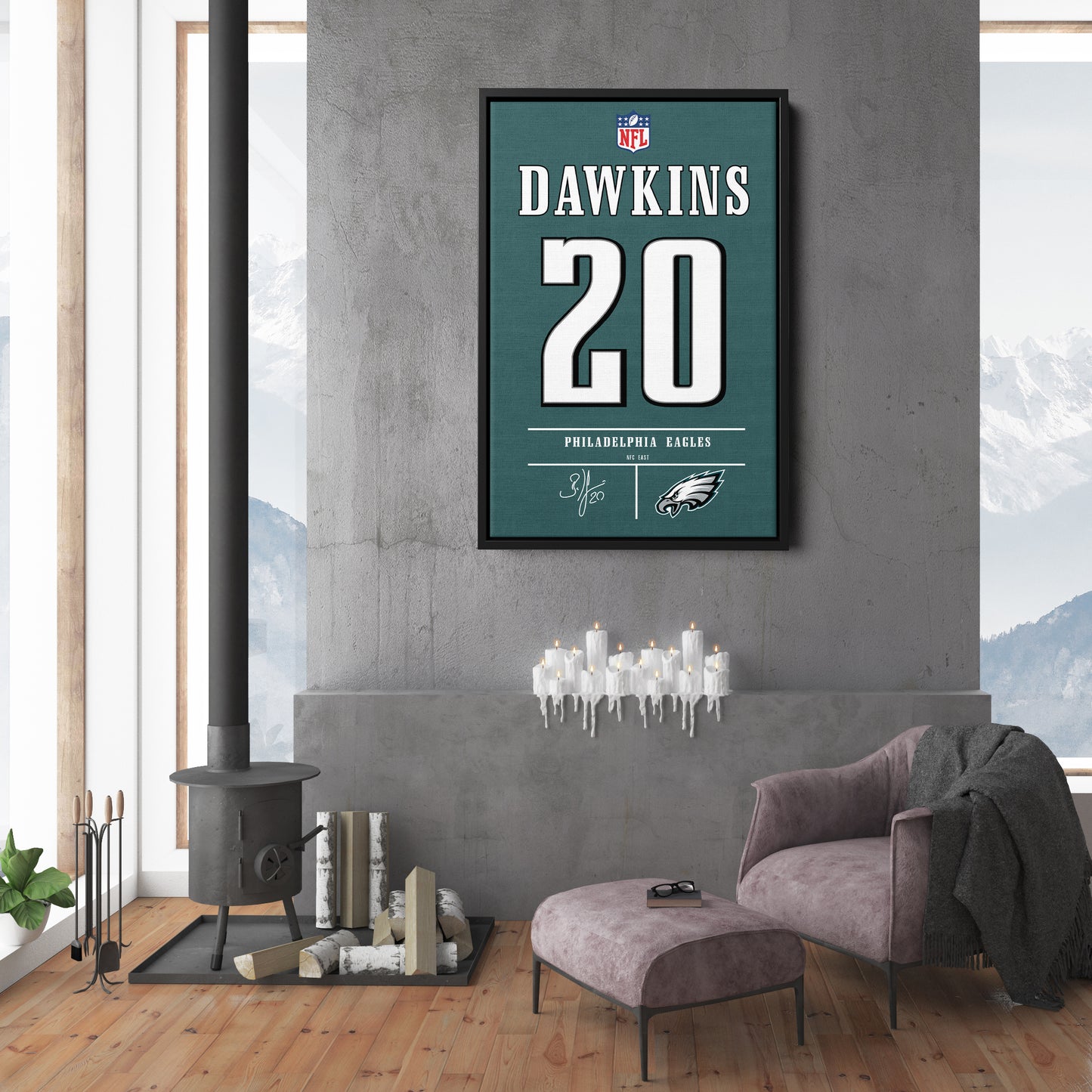 Brian Dawkins Eagles Jersey Canvas Print | Wall Art Decor