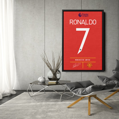 Cristiano Ronaldo Manchester United Jersey Canvas Print | Wall Art Decor