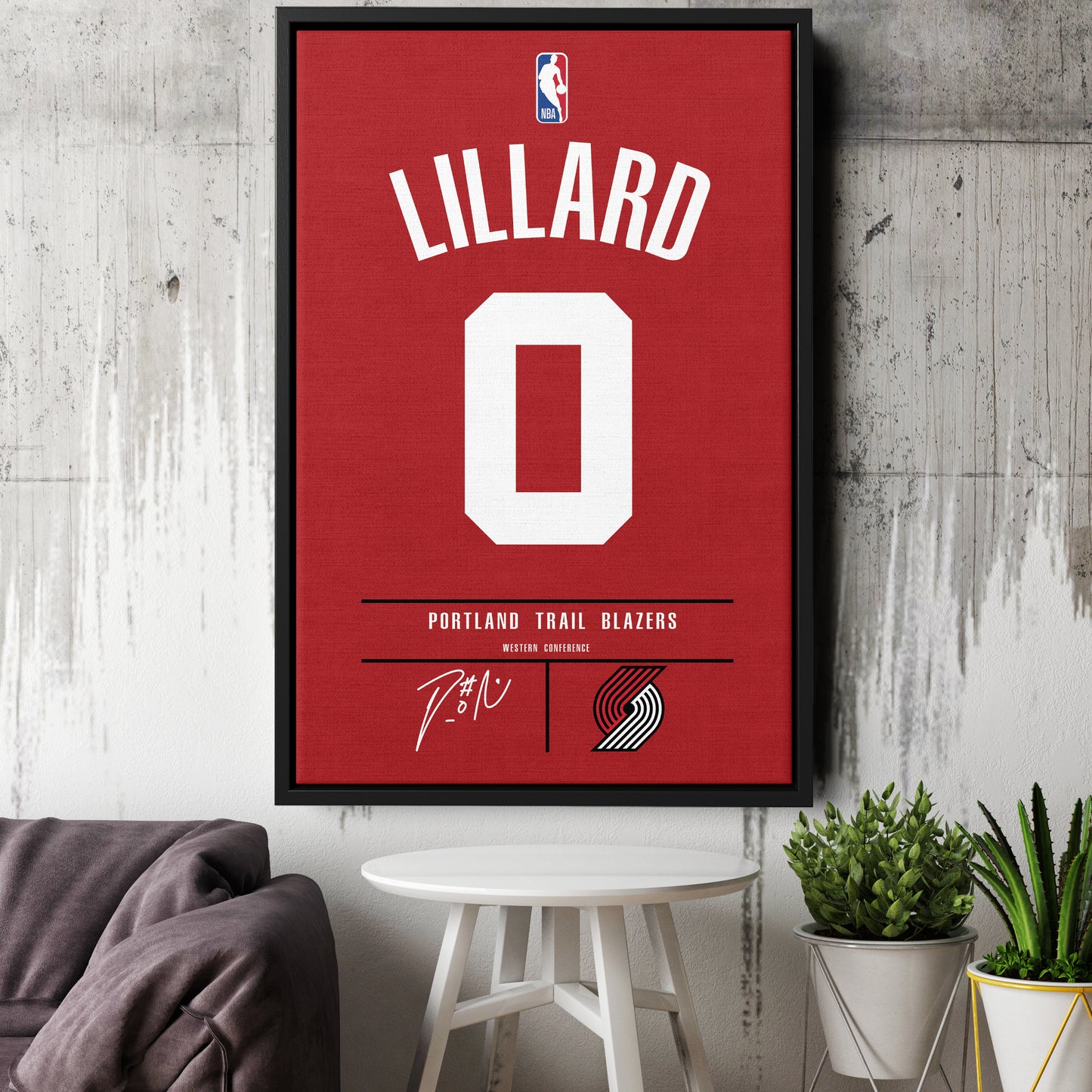 Damian Lillard Blazers Jersey Canvas Print | Wall Art Decor