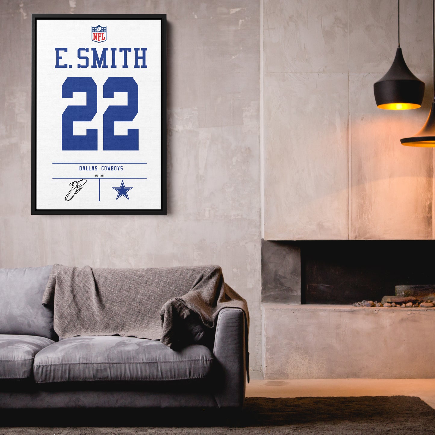Emmitt Smith Cowboys Jersey Canvas Print | Wall Art Decor