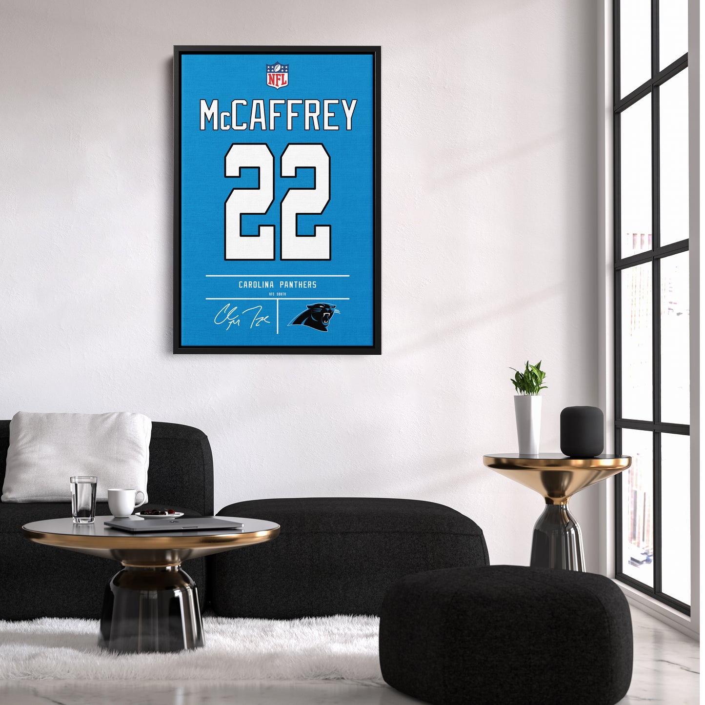 Christian McCaffrey Panthers Jersey Canvas Print | Wall Art Decor
