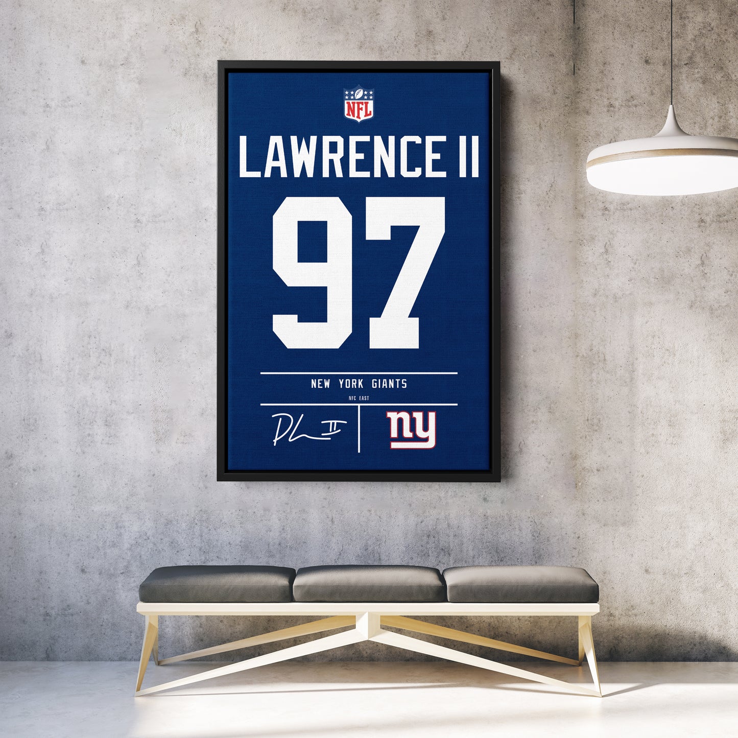 Dexter Lawrence New York Giants Jersey Canvas Wall Art