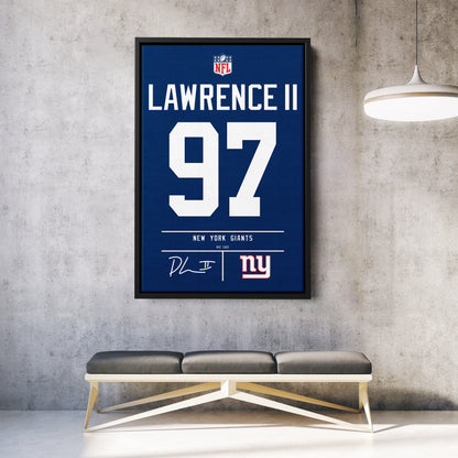 Dexter Lawrence New York Giants Jersey Canvas Wall Art