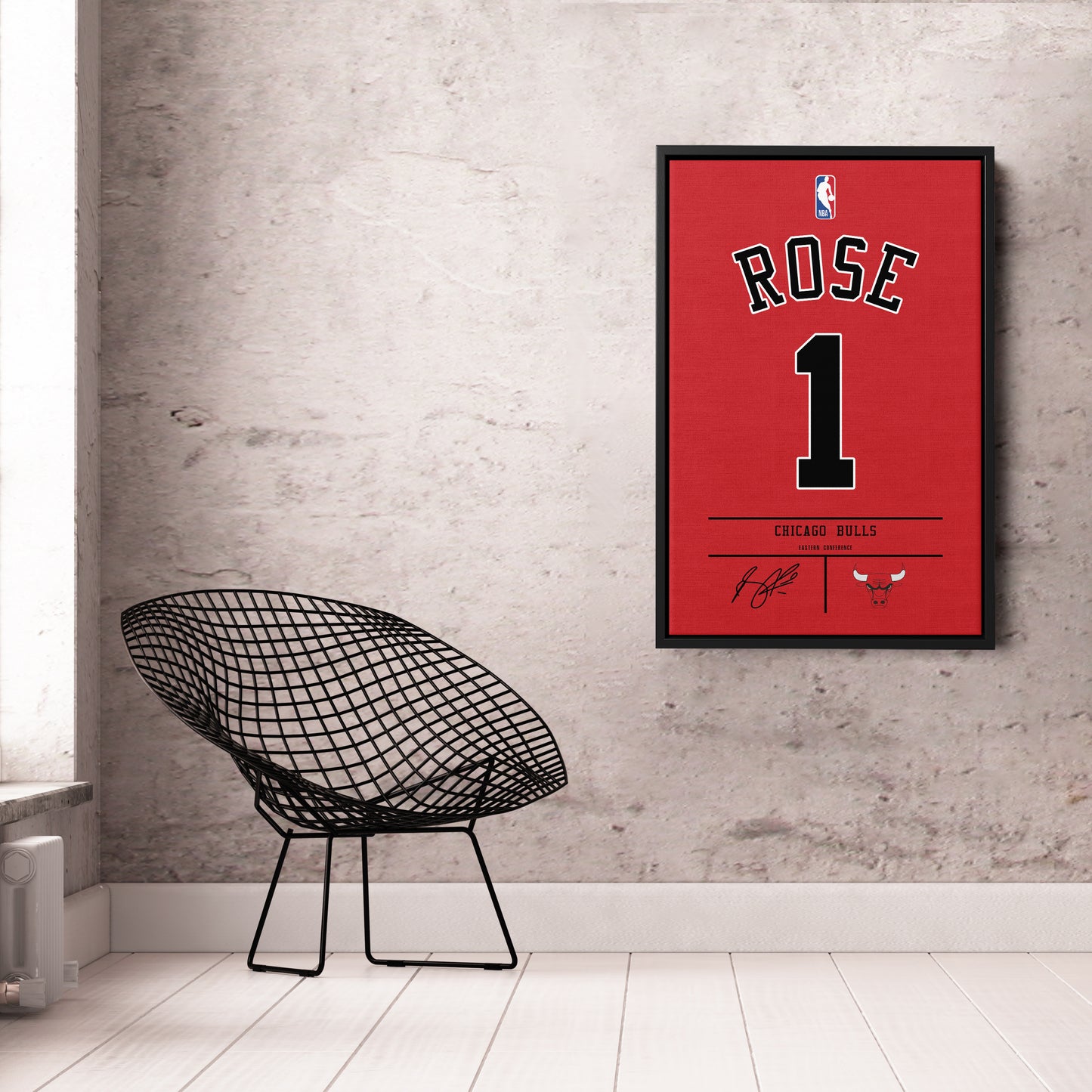 Derrick Rose Chicago Bulls Jersey Canvas Wall Art