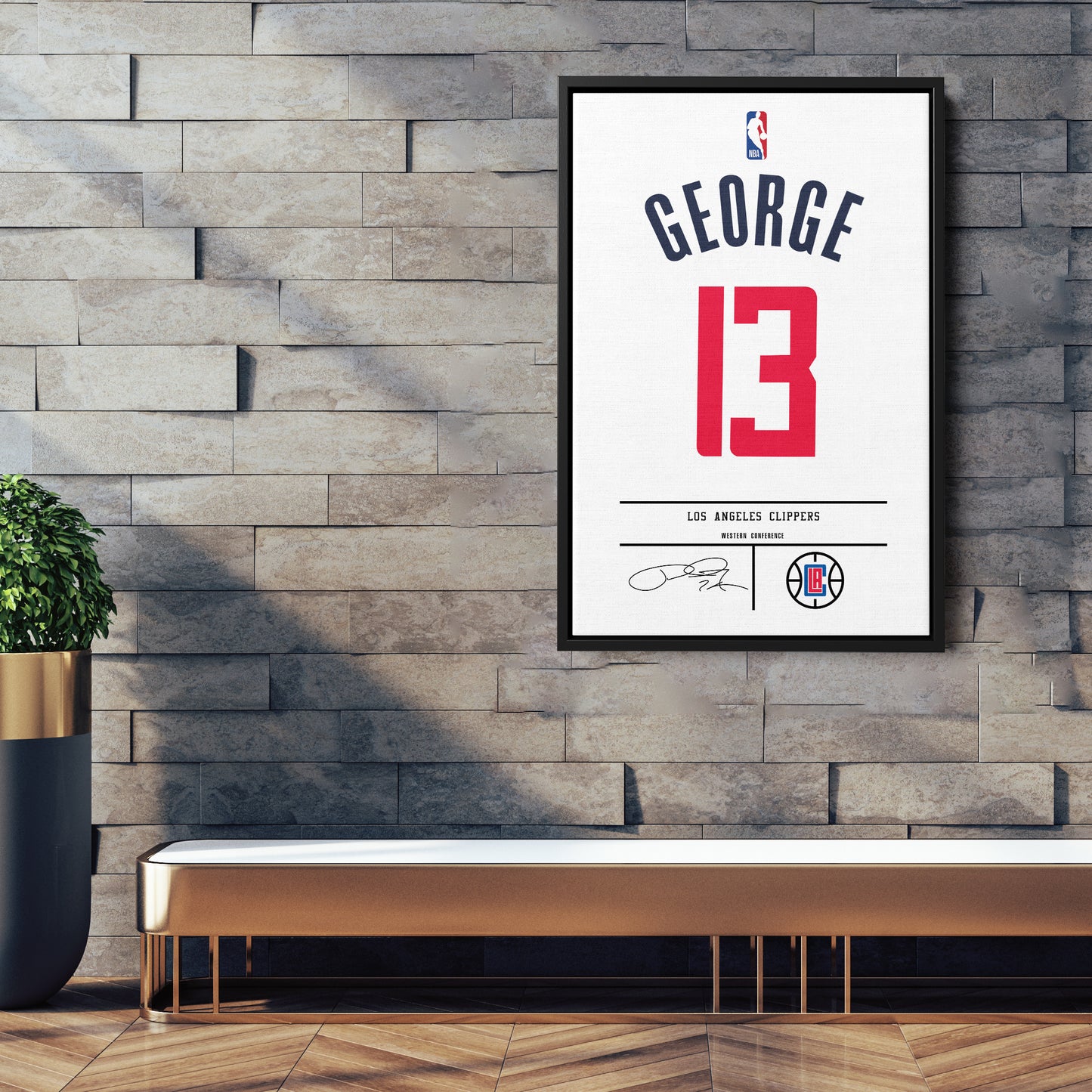 Paul George Clippers Jersey Canvas Print | Wall Art Decor