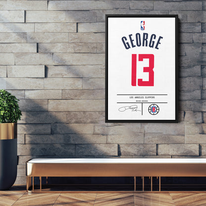 Paul George Clippers Jersey Canvas Print | Wall Art Decor