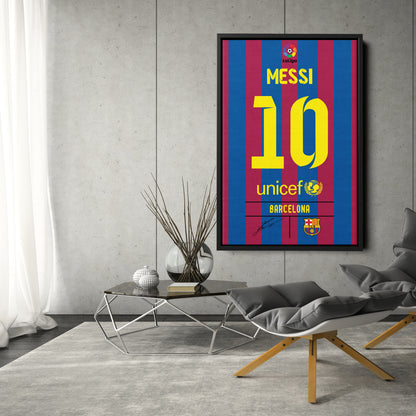 Lionel Messi Barcelona Jersey Canvas Print | Soccer Wall Art Decor