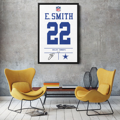 Emmitt Smith Cowboys Jersey Canvas Print | Wall Art Decor