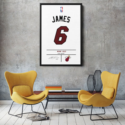 Lebron James Heat Jersey Canvas Print | Wall Art Decor