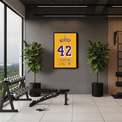 James Worthy Los Angeles Lakers Jersey Canvas Wall Art