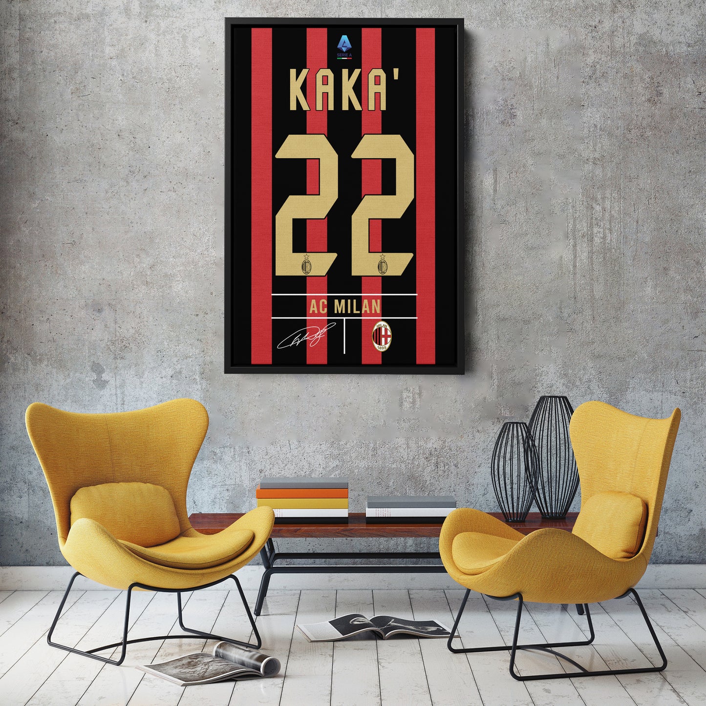 Kaká AC Milan Jersey Canvas Print | Soccer Wall Art Decor