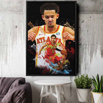 Trae Young Hawks Canvas Print | Atlanta Basketball Wall Art