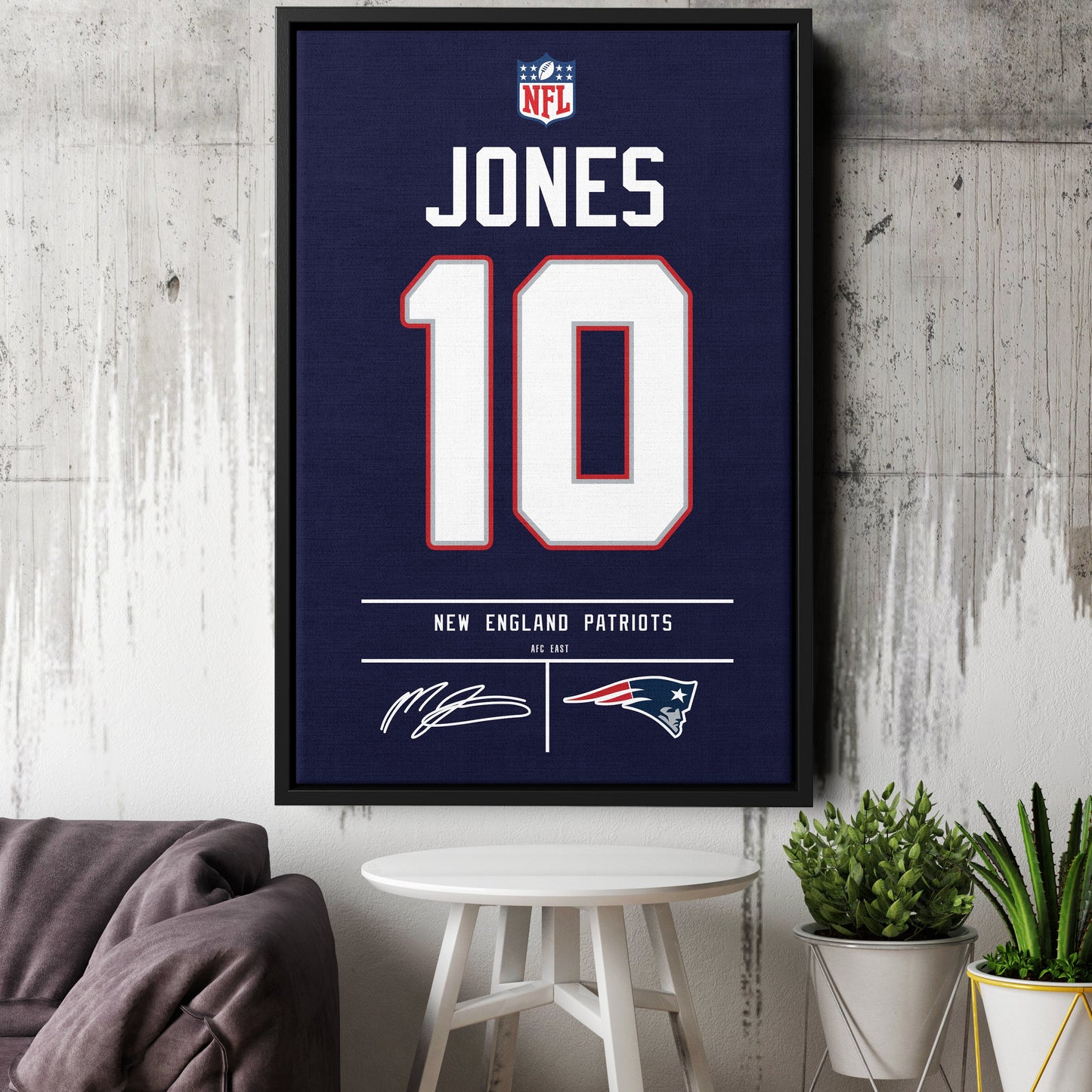 Mac Jones Patriots Jersey Canvas Print | Wall Art Decor