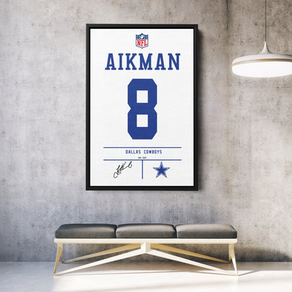 Troy Aikman Cowboys Jersey Canvas Print | Wall Art Decor