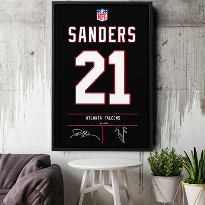 Deion Sanders Falcons Jersey Canvas Print | Wall Art Decor