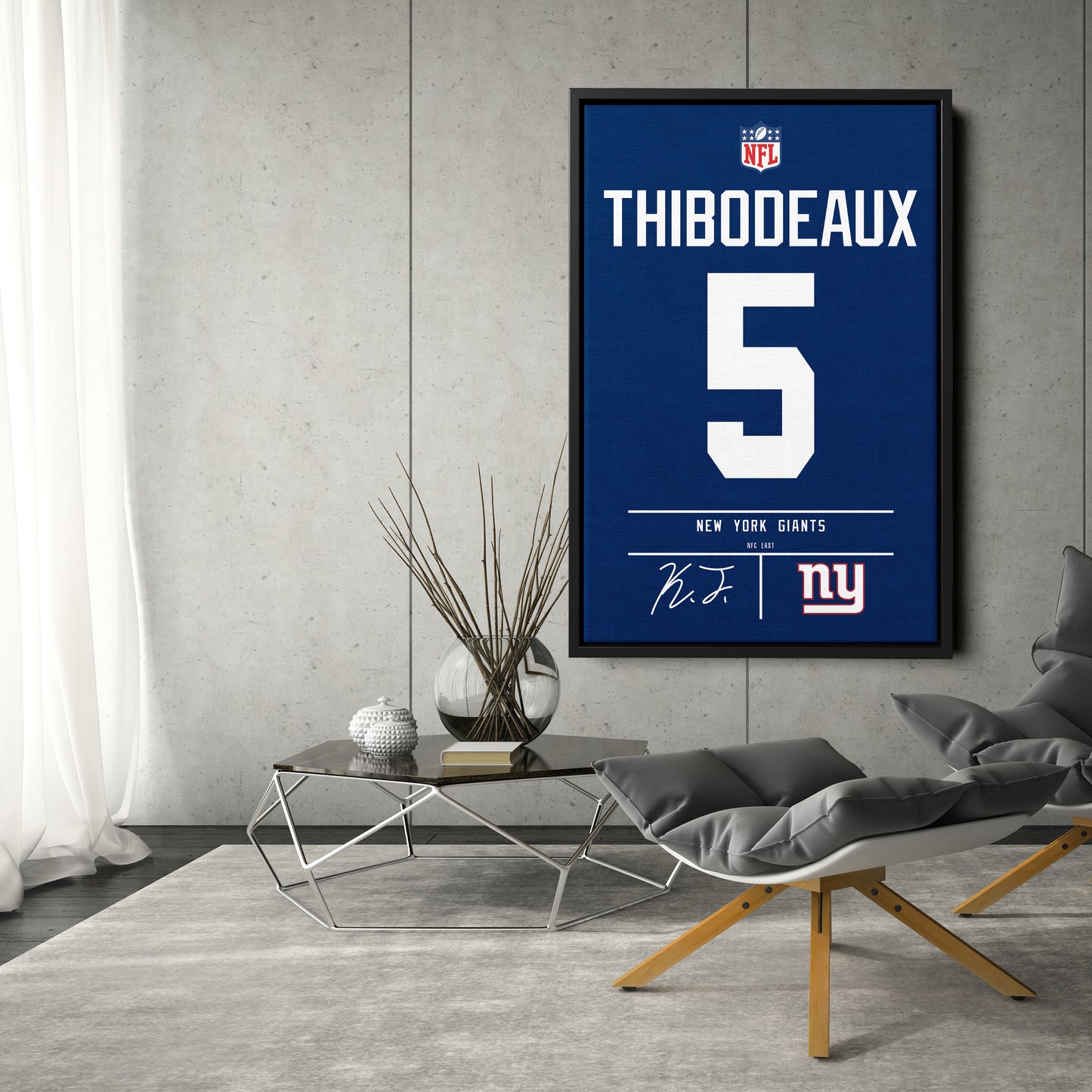 Kayvon Thibodeaux New York Giants Jersey Canvas Wall Art