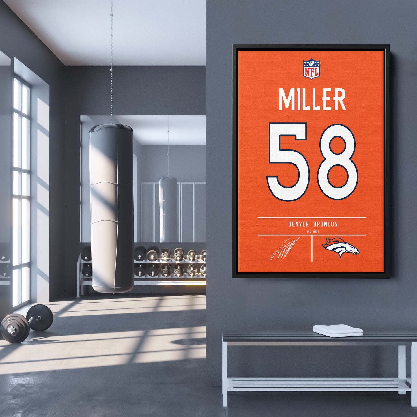 Von Miller Broncos Jersey Canvas Print | Wall Art Decor