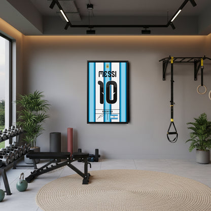 Lionel Messi Argentina Jersey Canvas Wall Art