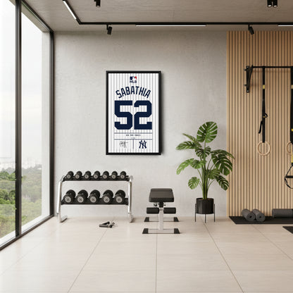 CC Sabathia New York Yankees Jersey Canvas Wall Art
