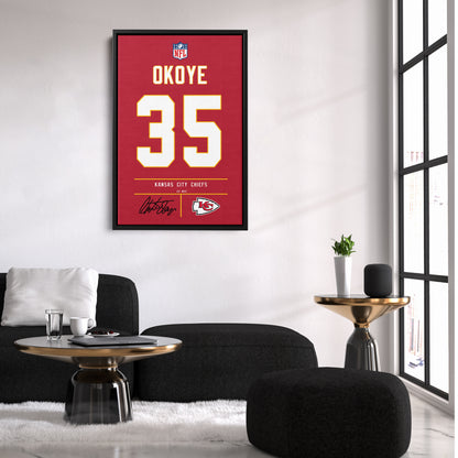 Christian Okoye Chiefs Jersey Canvas Print  Wall Art Decor