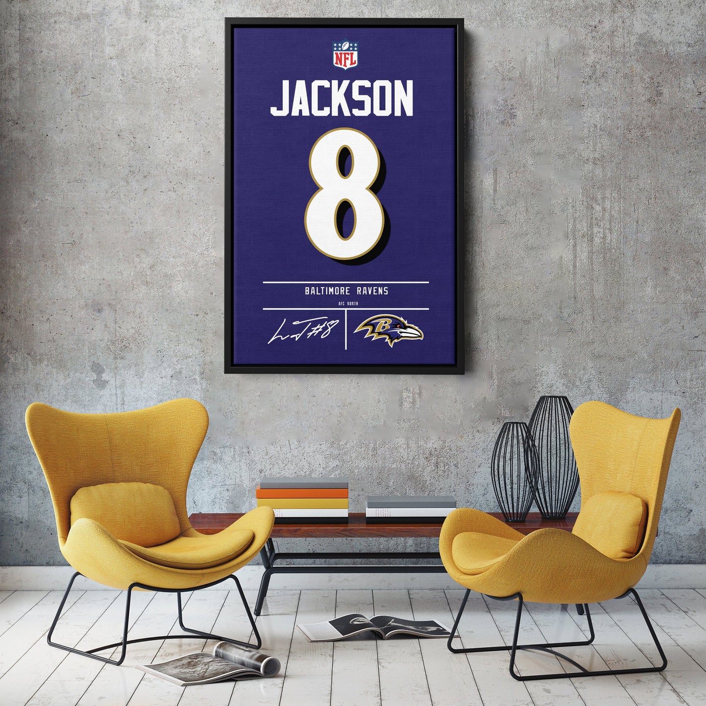 Lamar Jackson Ravens Jersey Canvas Print | Wall Art Decor