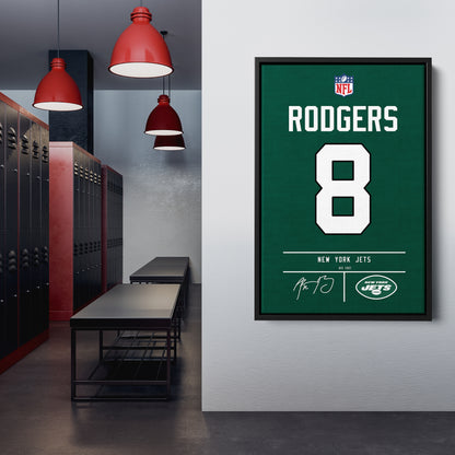 Aaron Rodgers Jets Jersey Canvas Print | Wall Art Decor
