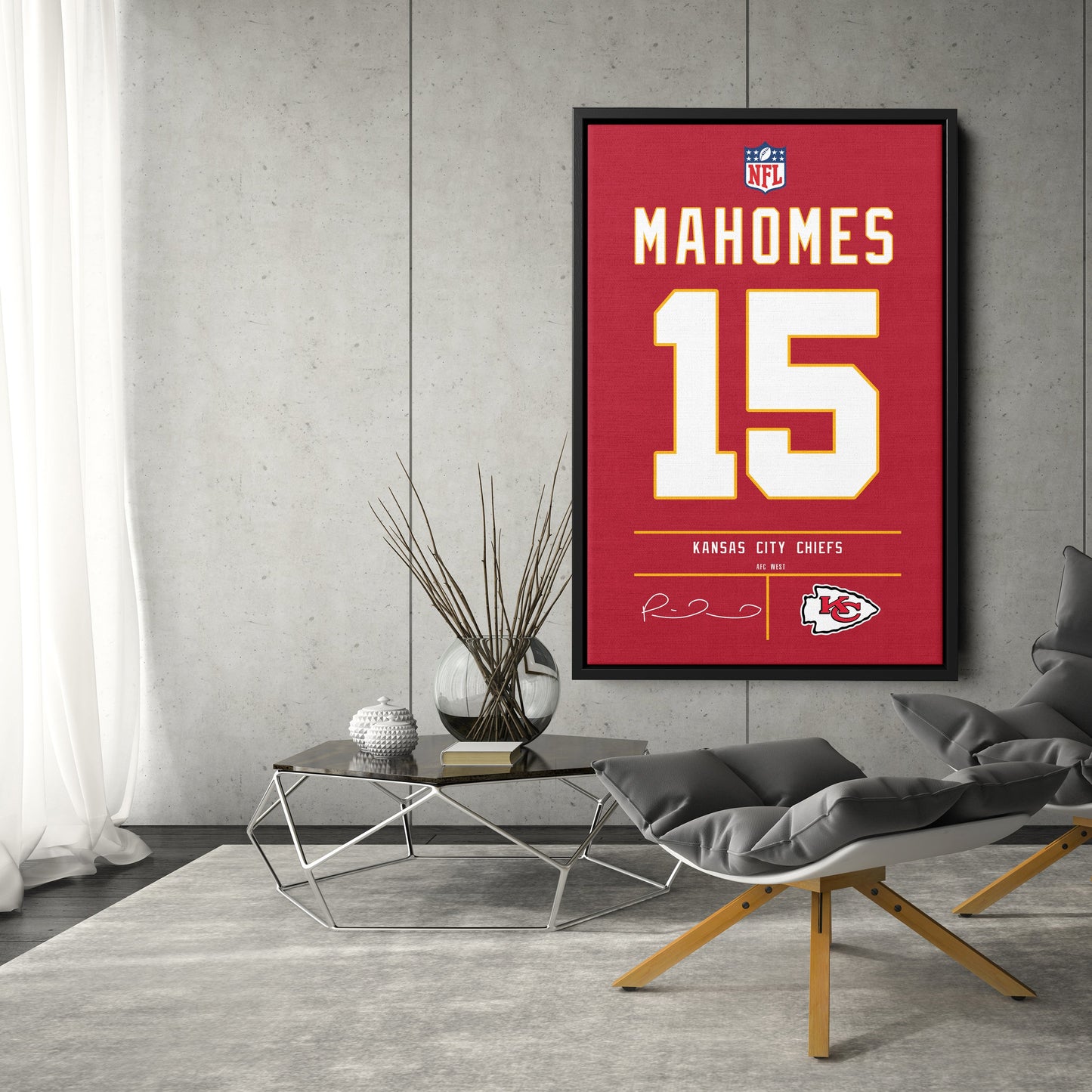 Patrick Mahomes Chiefs Jersey Canvas Print | Wall Art Decor