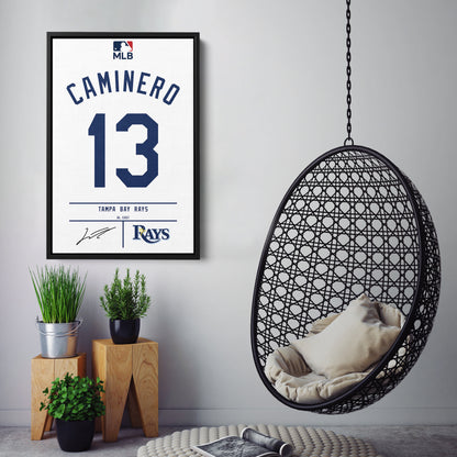 Junior Caminero Rays Jersey Canvas Print | Wall Art Decor