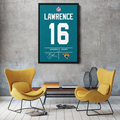 Trevor Lawrence Jaguars Jersey Canvas Print | Wall Art Decor