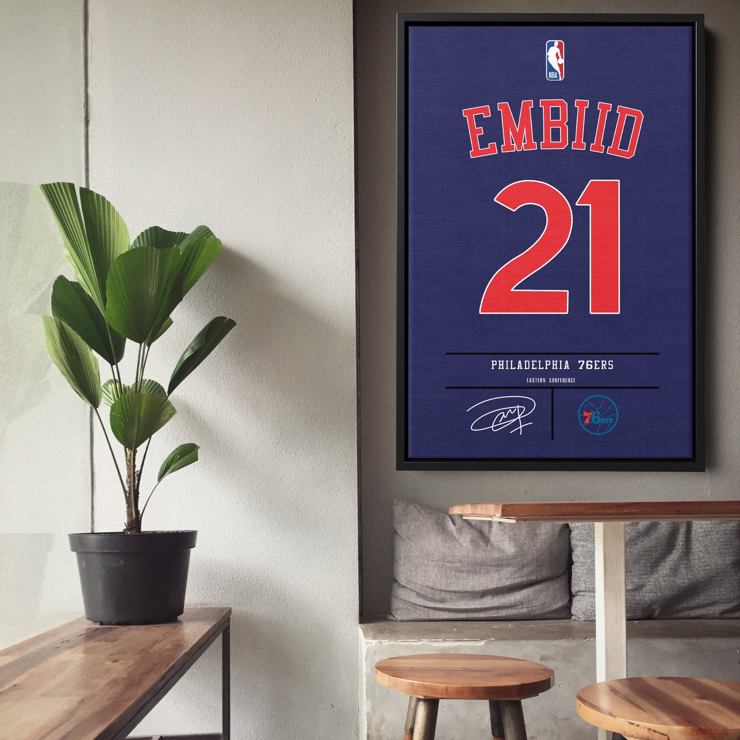 Joel Embiid 76ers Jersey Canvas Print | Wall Art Decor