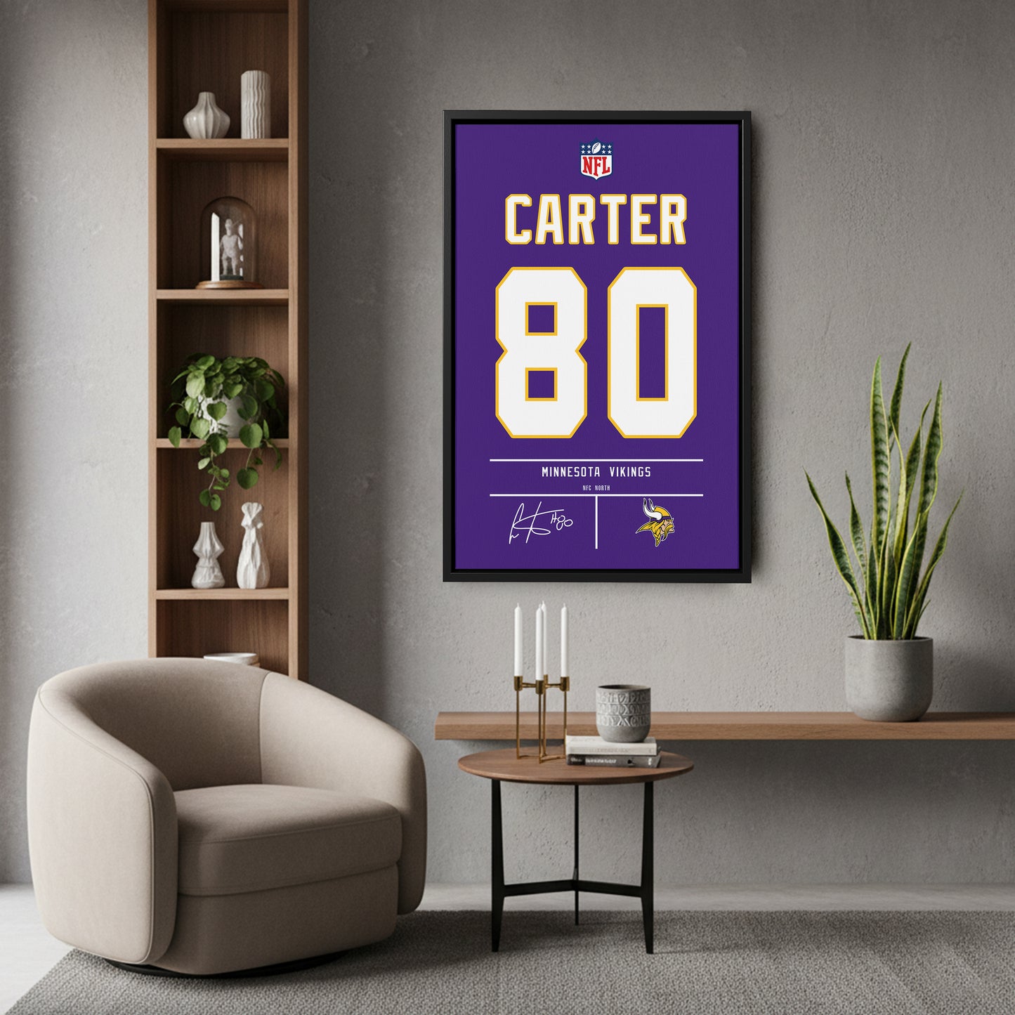 Cris Carter Minnesota Vikings Jersey Canvas Wall Art