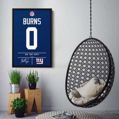 Brian Burns New York Giants Jersey Canvas Wall Art
