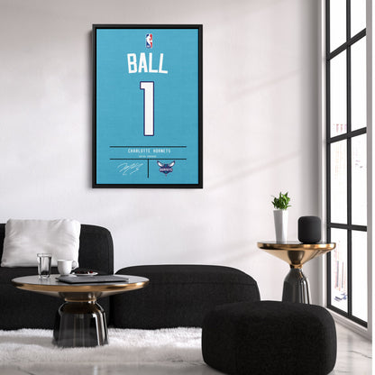 LaMelo Ball Hornets Jersey Canvas Print | Wall Art Decor