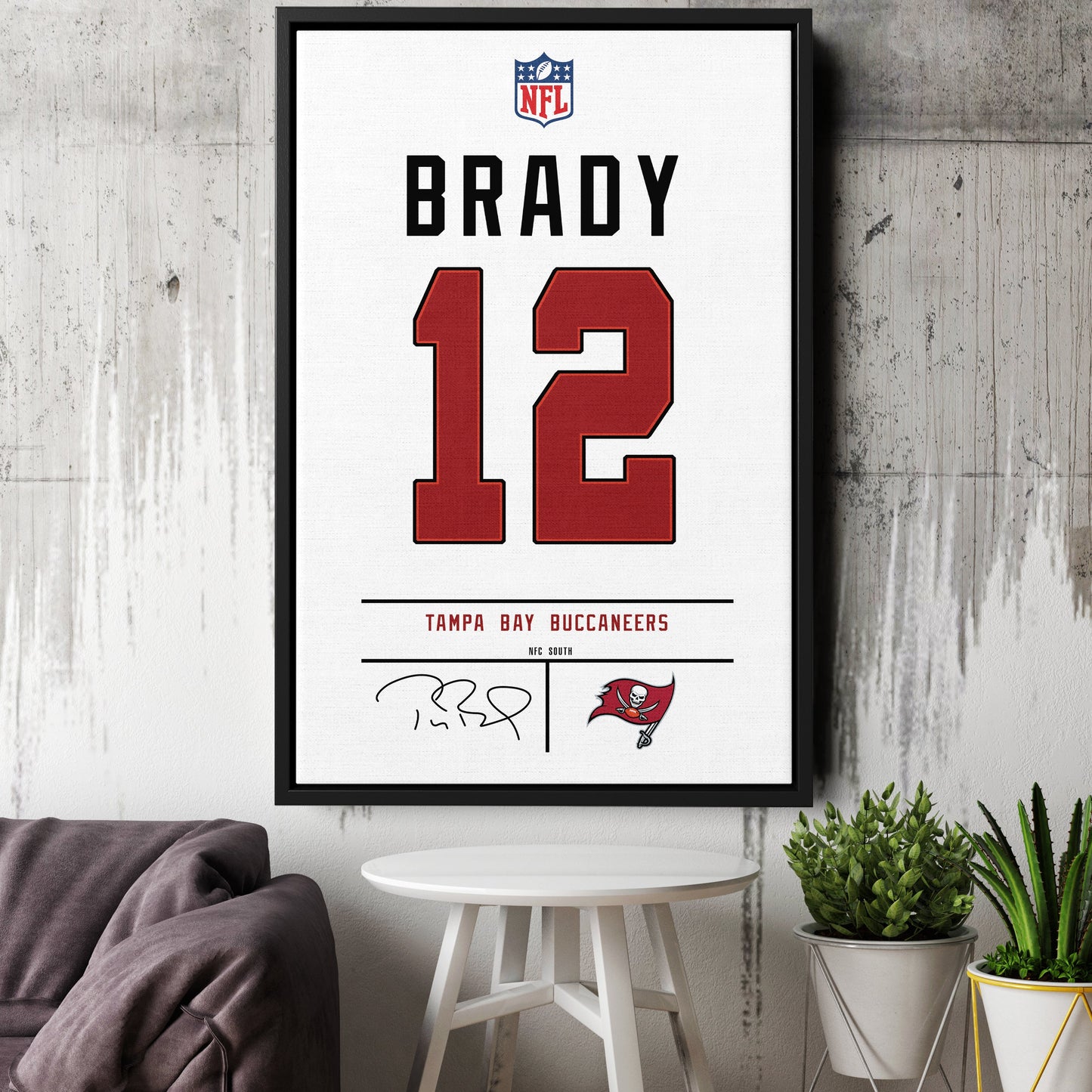 Tom Brady Buccaneers Jersey Canvas Print | Wall Art Decor