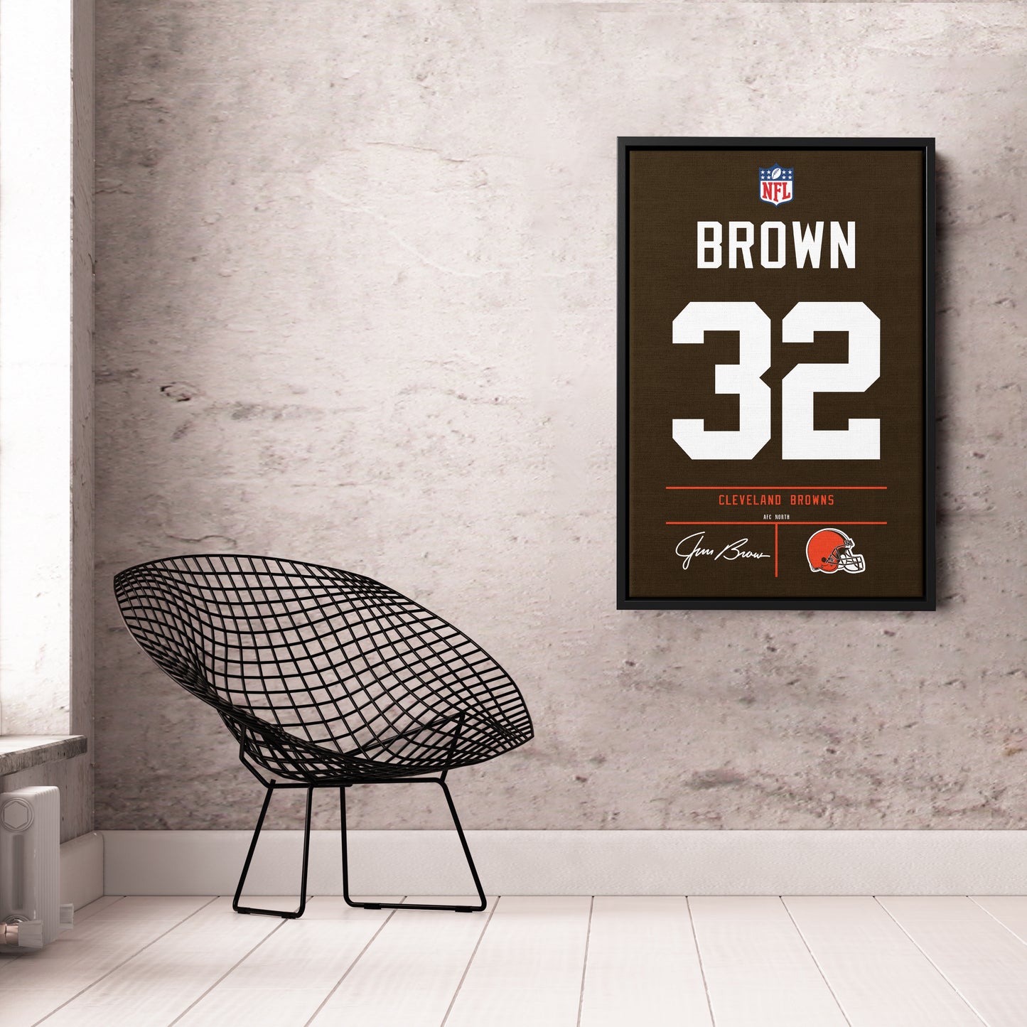 Jim Brown Cleveland Browns Jersey Canvas Wall Art