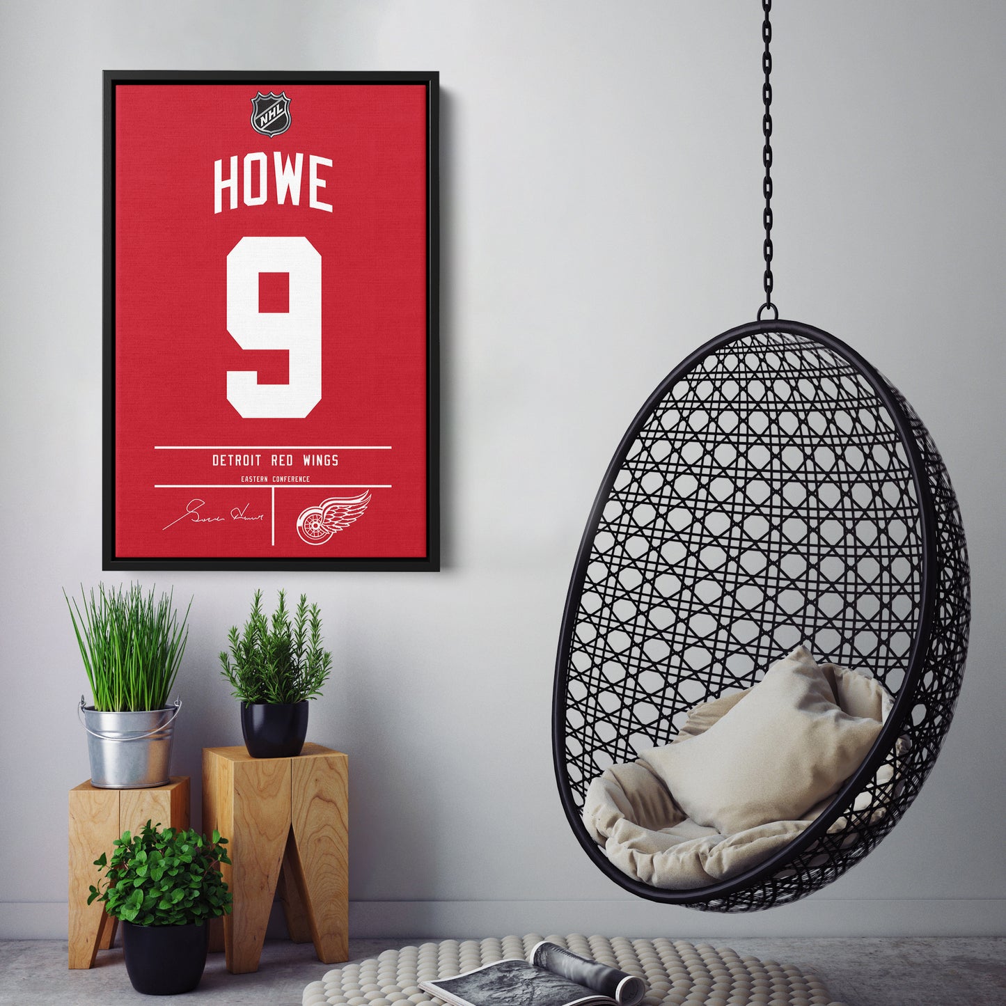 Gordie Howe Red Wings Jersey Canvas Print | Wall Art Decor