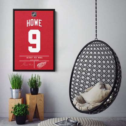 Gordie Howe Red Wings Jersey Canvas Print | Wall Art Decor
