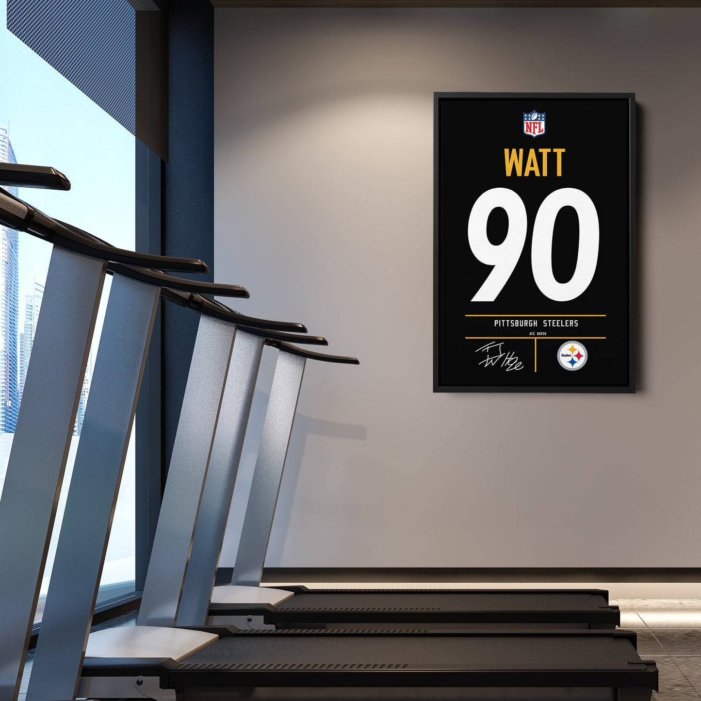 T.J. Watt Pittsburgh Steelers Jersey Canvas Wall Art