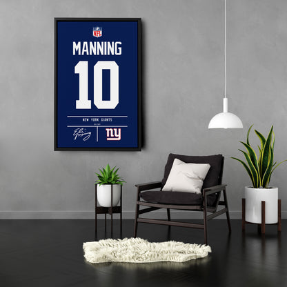Eli Manning New York Giants Jersey Canvas Wall Art