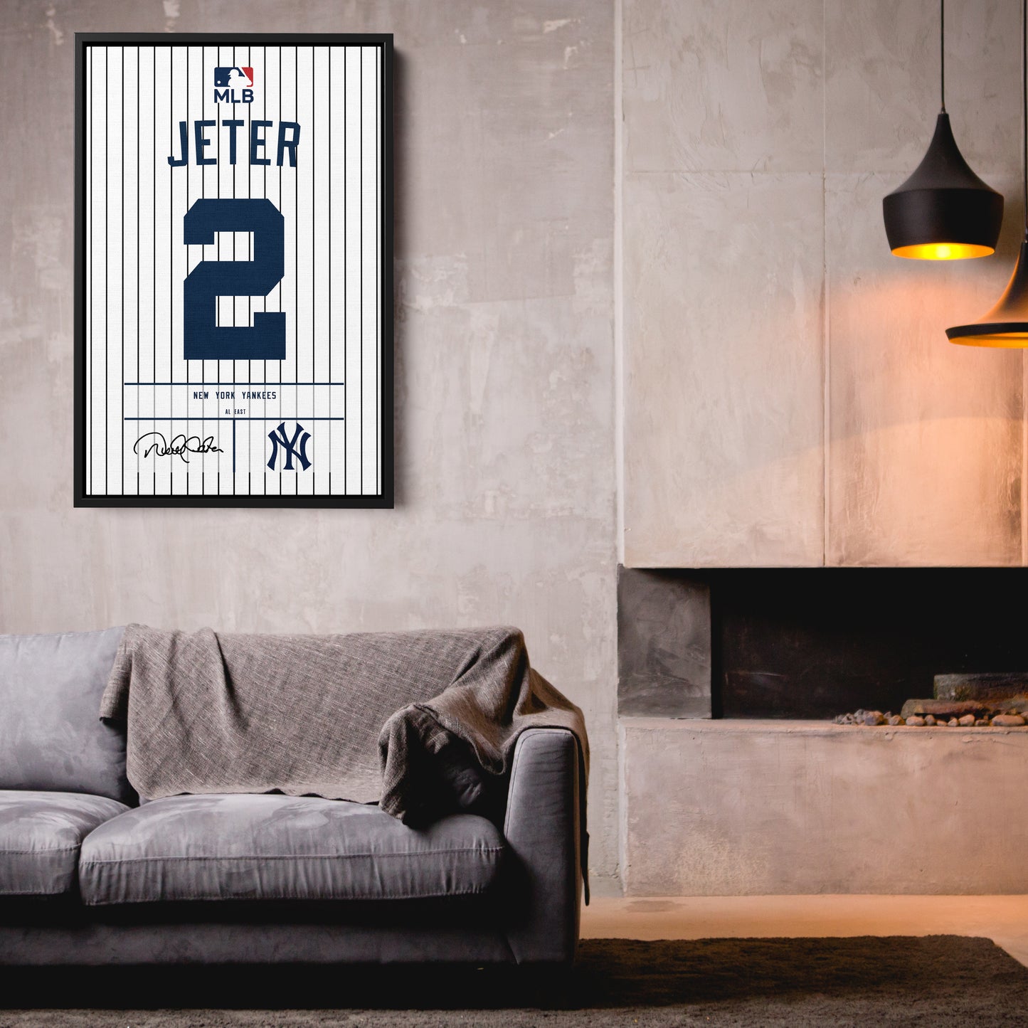 Derek Jeter Yankees Jersey Canvas Print | Wall Art Decor