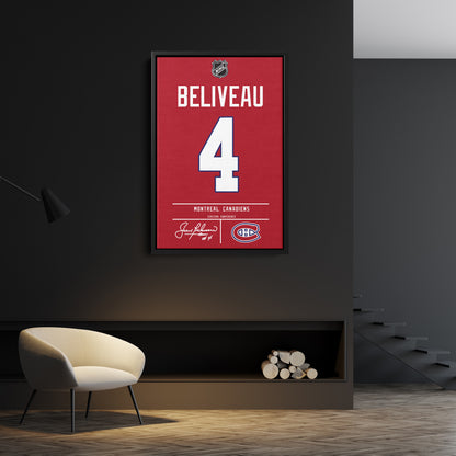Jean Beliveau Canadiens Jersey Canvas Print | Wall Art Decor