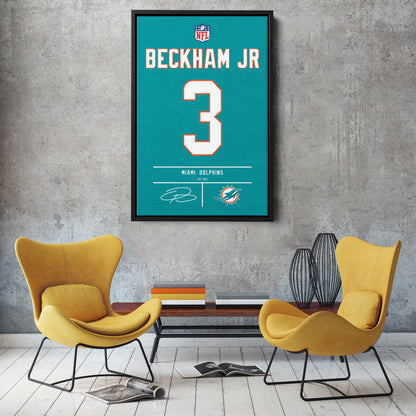 Odell Beckham Jr. Dolphins Jersey Canvas Print | Wall Art Decor