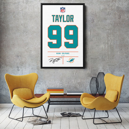 Jason Taylor Dolphins Jersey Canvas Print | Wall Art Decor