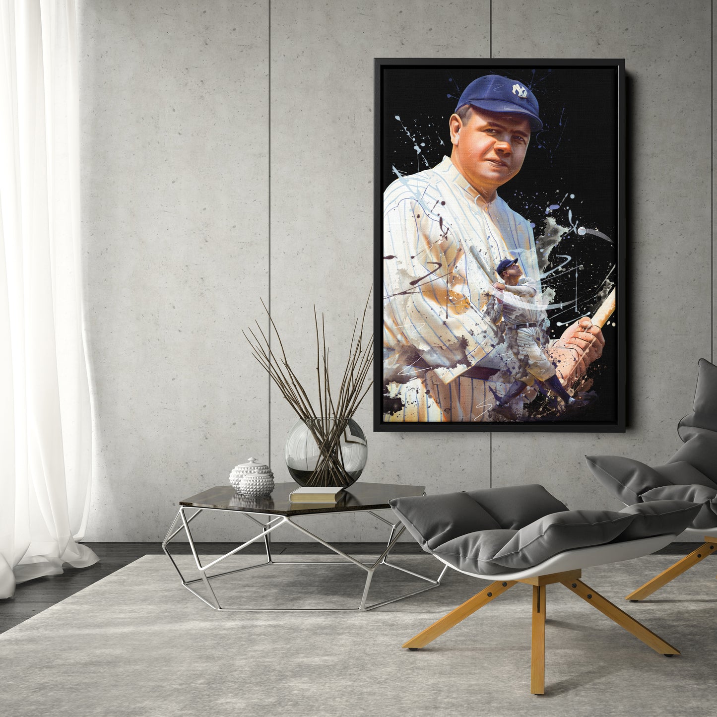 Babe Ruth Yankees Canvas Print | New York Baseball Wall Art