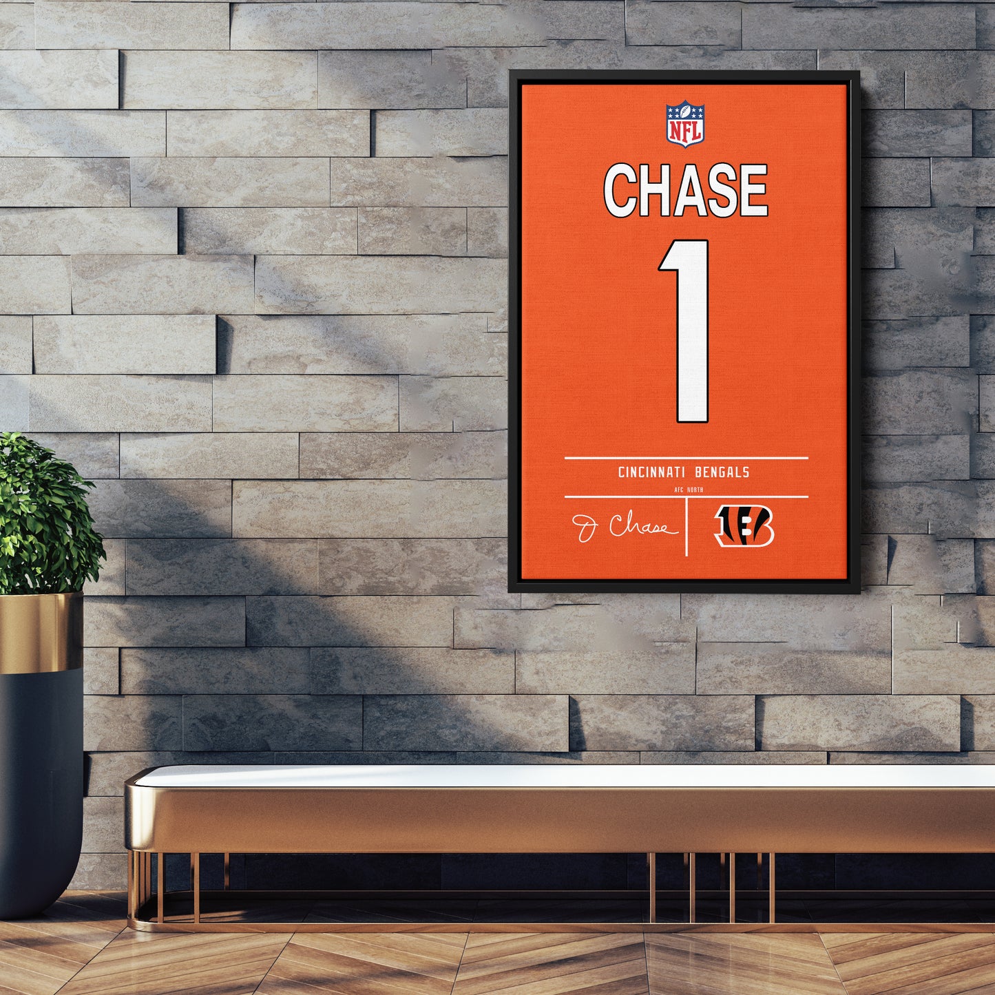 Ja'Marr Chase Bengals Jersey Canvas Print | Wall Art Decor
