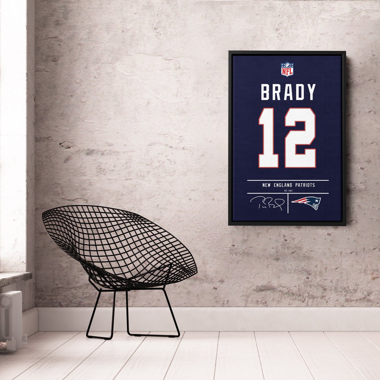 Tom Brady Patriots Jersey Canvas Print | Wall Art Decor