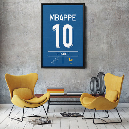 Kylian Mbappé France Jersey Canvas Print | Wall Art Decor